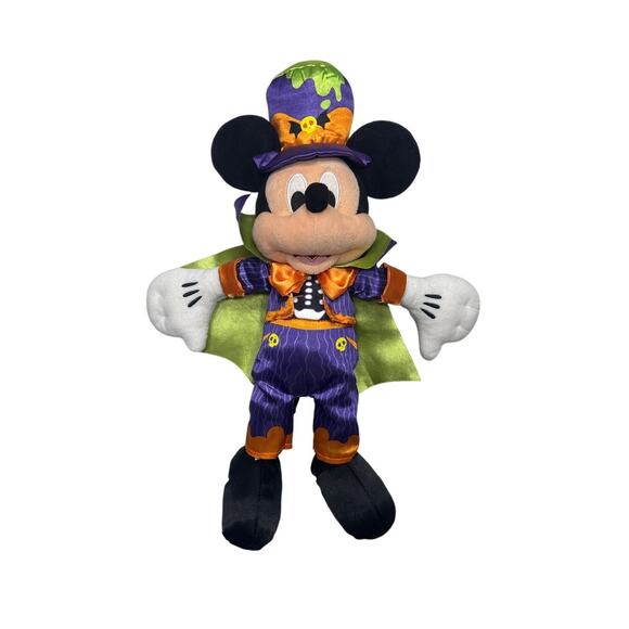 Disney Store Halloween Mickey & Minnie Plush Pair 15" 2018 Preowned - Picture 2 of 13
